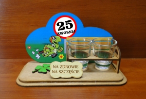 Urodzinowy stojak Ławeczka znak - zwolnij (P1005W25)